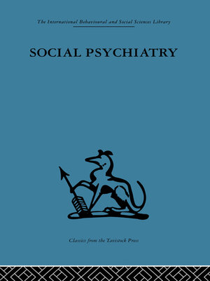 cover image of Social Psychiatry
